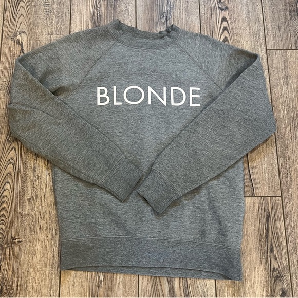BRUNETTE the Label “BLONDE” Crewneck Sweatshirt – Grey – XS/S - Picture 1 of 6